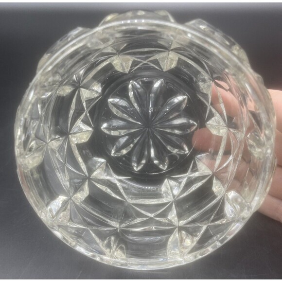 VTG Czech Clear Glass/Crystal Candy Dish W/ Lid 7” - Picture 4 of 7
